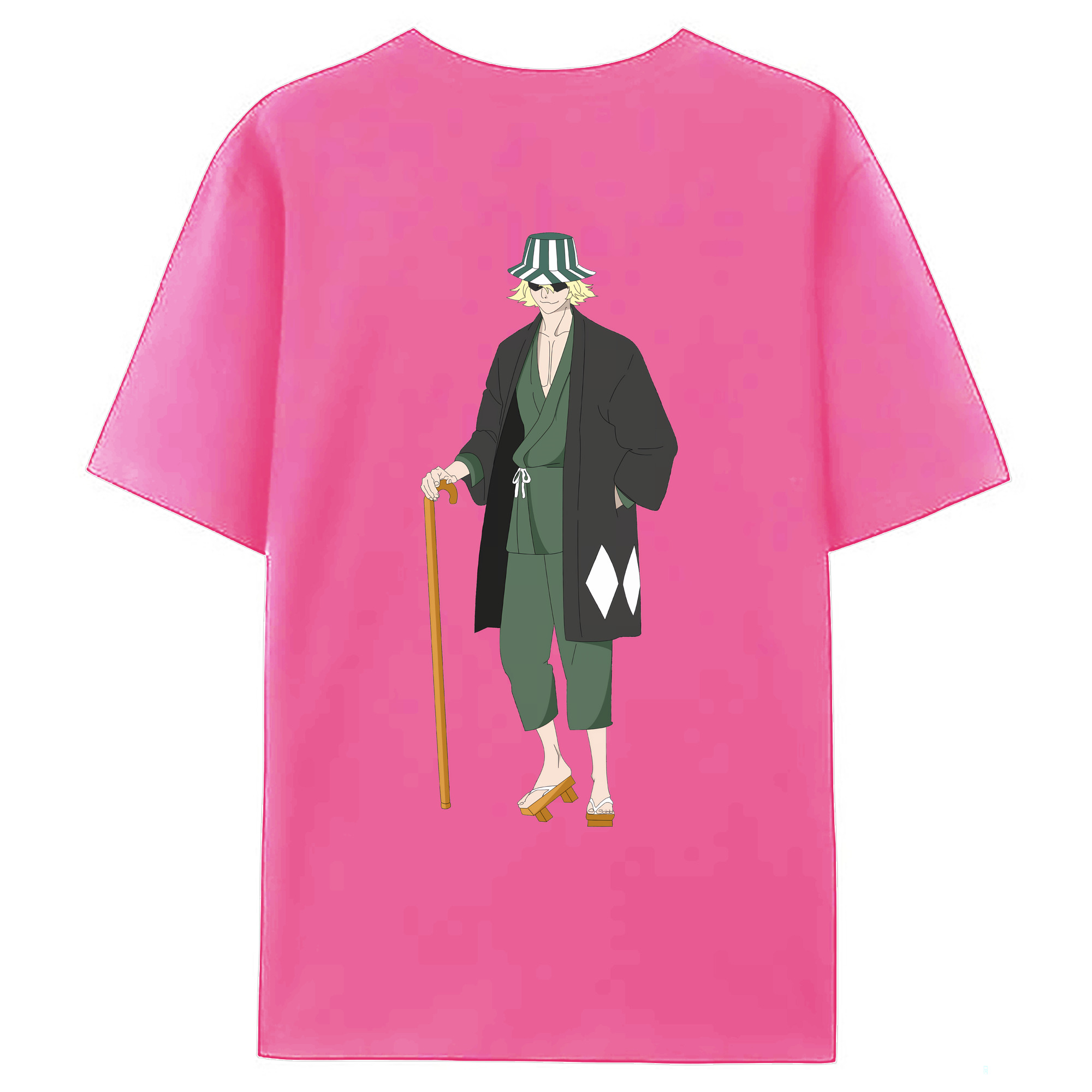 （画像用） "ブリーチ 浦原 喜助（うらはら きすけ） BLEACH Urahara Kisuke " レディース半袖Tシャツ(バックプリント)